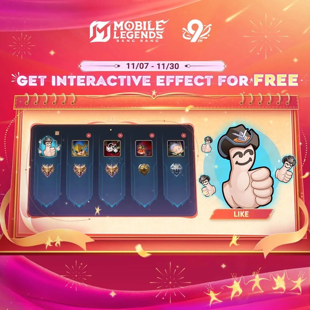 Mobile Legends Hadirkan Fitur “Interactive Effects” Baru! Dapatkan Gratis Efek Like dari Event Terbaru!