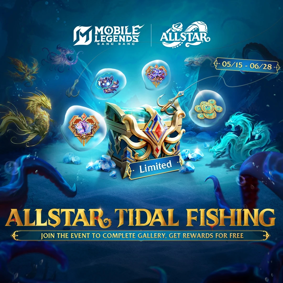 Event MLBB ALLSTAR “Tidal Fishing” Resmi Dimulai! Peluang Dapat 1.000 Diamond Gratis dan Battle Emote Eksklusif Menanti