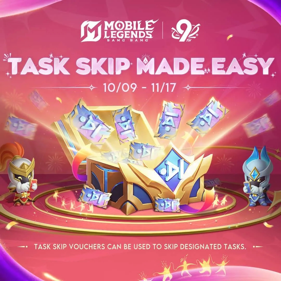 Cara Mudah Dapat Skin Gratis di Mobile Legends! Trik “Task Skip Made Easy” di Event 9th Anniversary MLBB