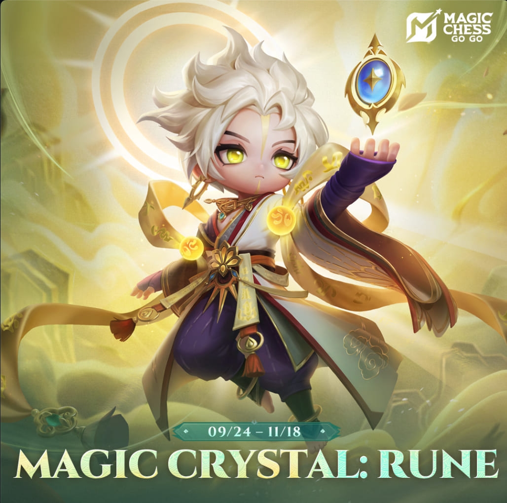 Ikuti event Magic Crystal: Rune di Magic Chess mulai 24 September hingga 18 November 2025! Dapatkan skin eksklusif Rune, efek papan spesial, dan hadiah menarik lainnya.