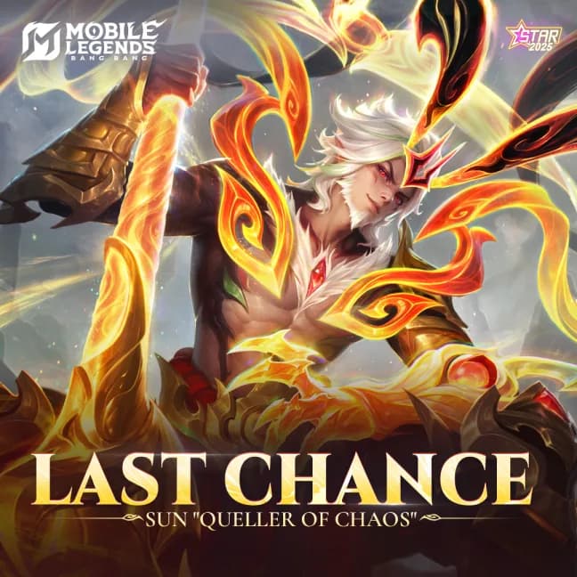 Starlight Fest 2025 Mobile Legends Segera Berakhir! Amankan Skin Sun “Queller of Chaos” Sekarang