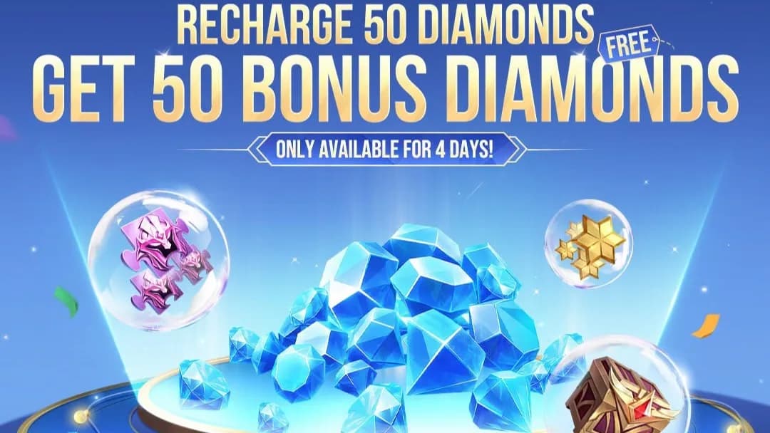 Recharge Rebate MLBB Kembali! Top Up 50 Diamond Gratis Bonus 50 Diamond, Promo Cuma 4 Hari