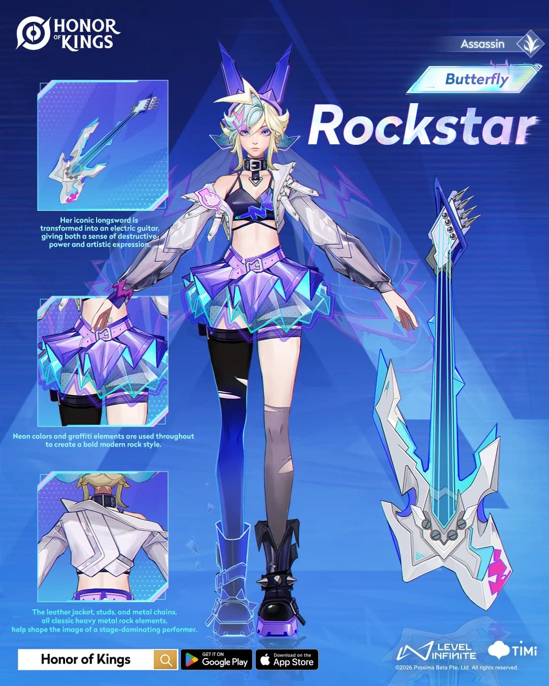 Skin Rockstar Butterfly Hadir di Honor of Kings: Gaya Rock yang Bikin Battle Makin Hype!