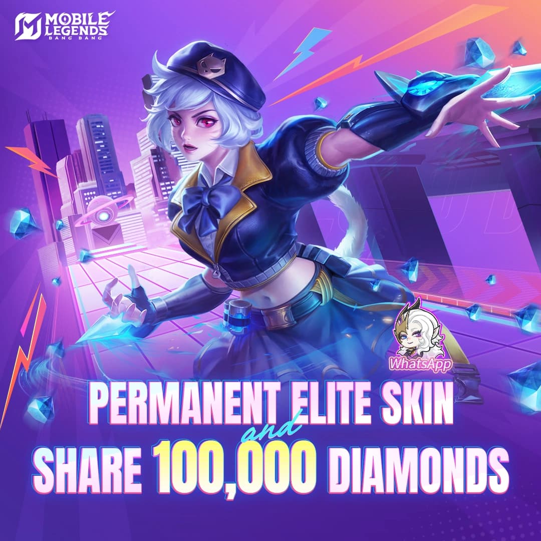 Cara Dapat Skin Elite Gratis MLBB dengan Bind WhatsApp + Kesempatan Menang 100.000 Diamond!