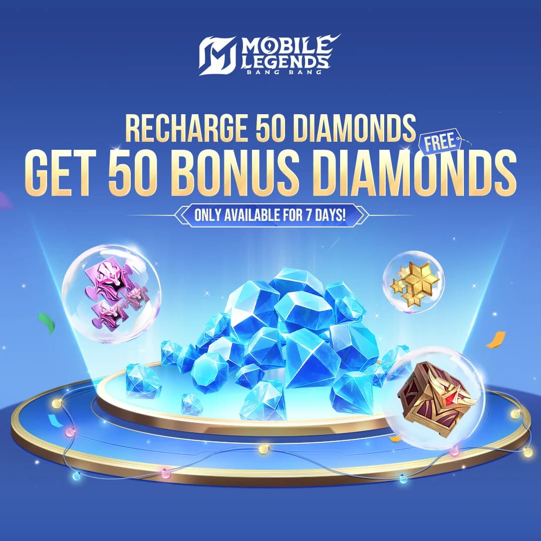 Promo Recharge Rebate MLBB Mei 2026 Resmi Hadir, Bonus Diamond Hingga 100% Menanti!