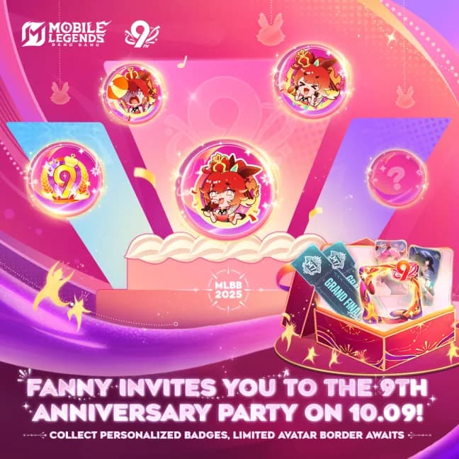 Rayakan 9th Anniversary Mobile Legends Bersama Fanny! Dapatkan Avatar Border Eksklusif & Tiket M7 Gratis di Event Spesial Ini!