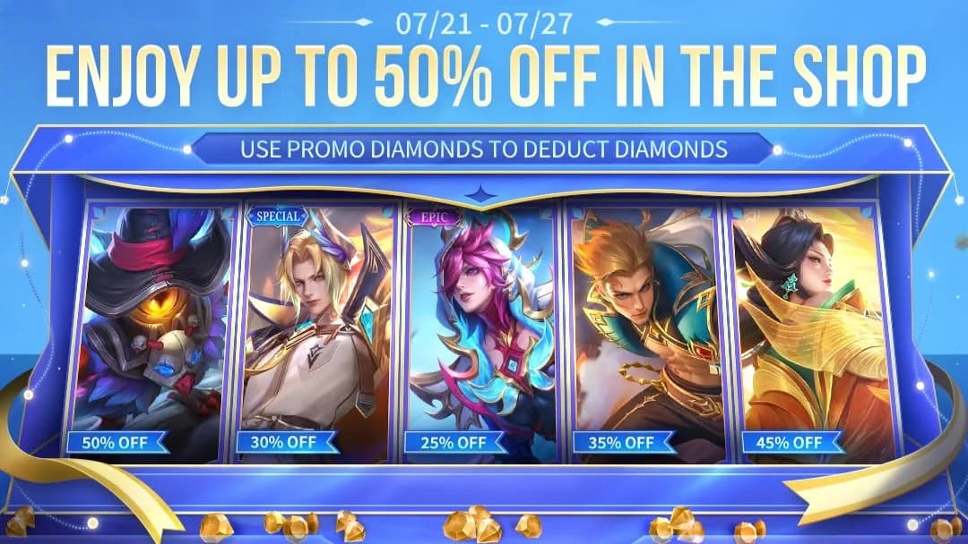 Mega Sale Mobile Legends Resmi Dimulai! Diskon Hingga 50% dan Skin Mulai 1 Diamond, Jangan Sampai Ketinggalan