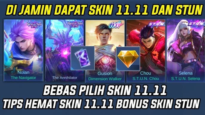 Tips Hemat 11.11 Mobile Legends 2025: Cara Dapat Skin Premium Tanpa Top Up Banyak!
