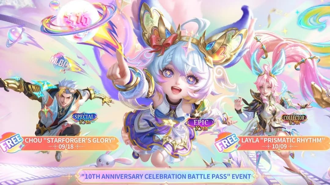 MLBB 10th Anniversary Dimulai 4 September! Ada 3 Skin Eksklusif Gratis untuk Nana, Chou, dan Layla