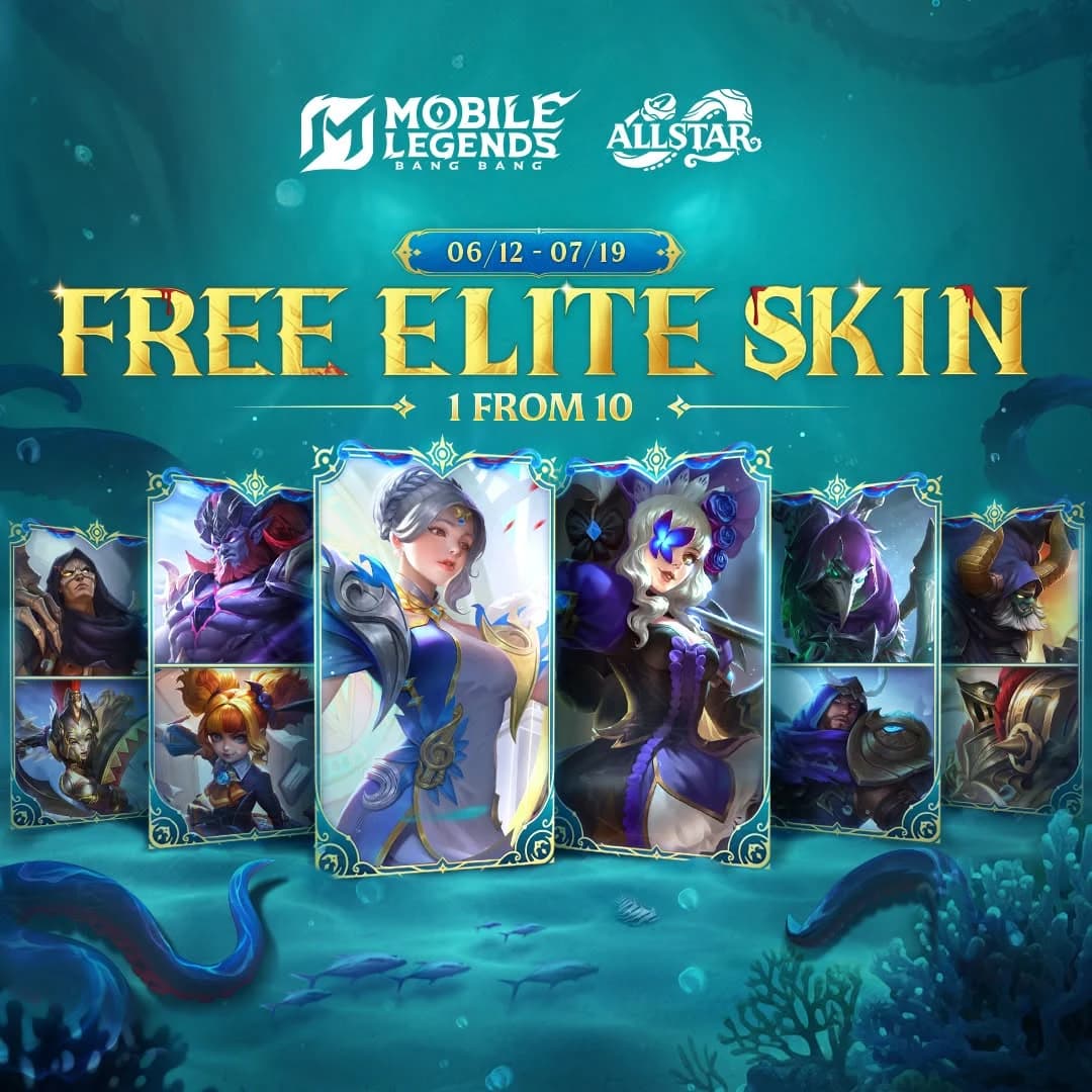 MLBB Bagi-Bagi Skin Gratis! Event ALLSTAR 2026 Hadirkan 10 Elite Skin Gratis, Begini Cara Mendapatkannya