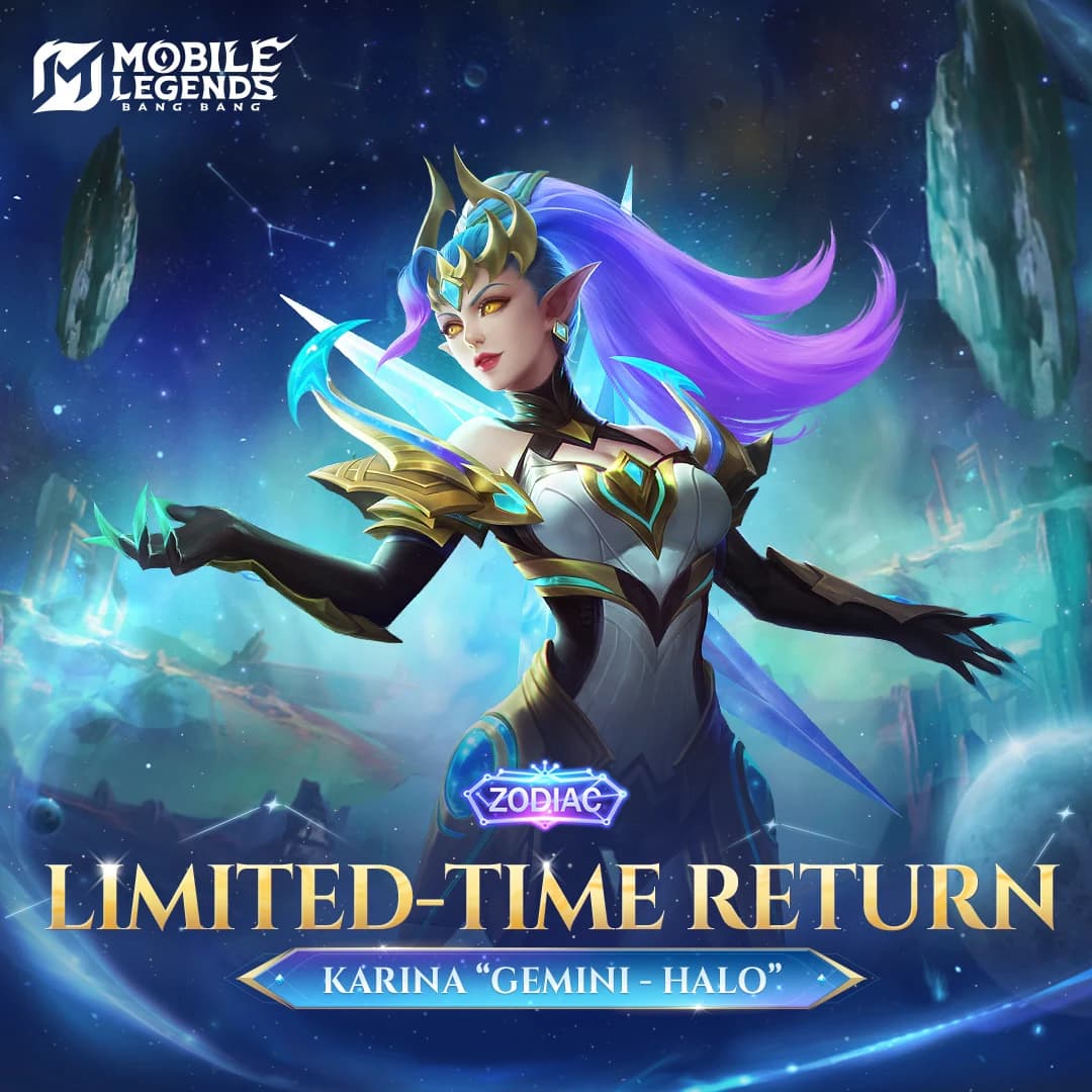 Karina “Gemini - Halo” Resmi Hadir di Mobile Legends! Skin Zodiac Eksklusif yang Wajib Kamu Miliki