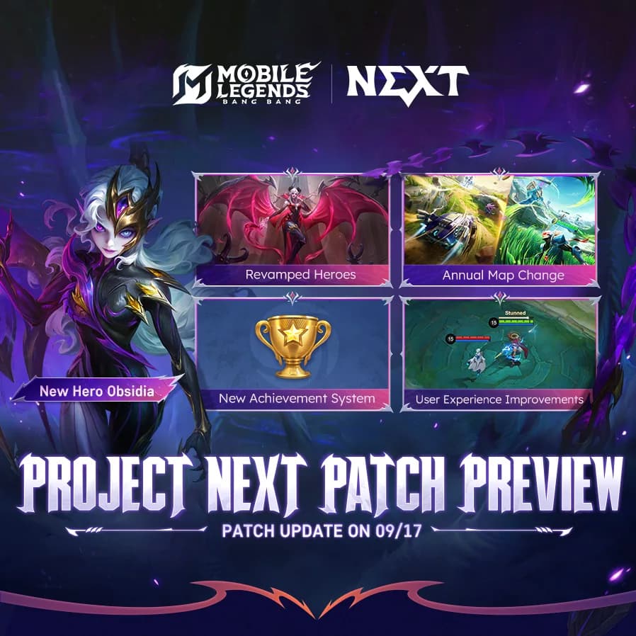 Project NEXT 2025 – Patch Baru Mobile Legends Hadir 17 September: Hero Baru Obsidia, Revamp, dan Map Update!