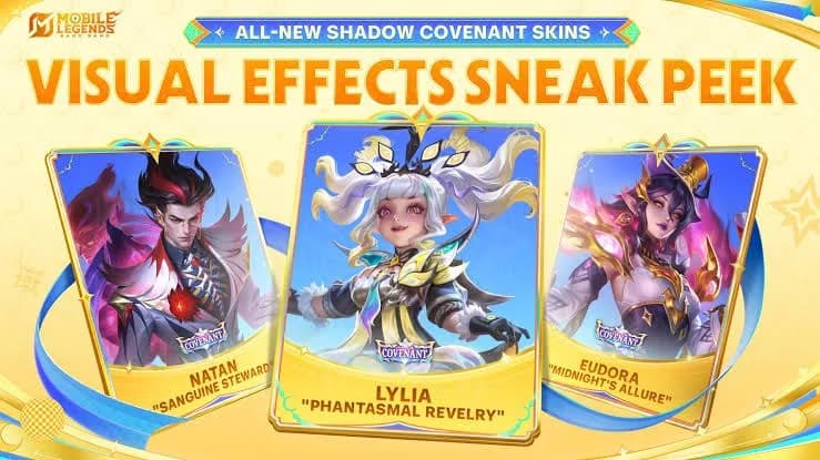 3 Skin Terbaru Shadow Covenant MLBB Segera Rilis! Eudora, Lylia, dan Natan Tampil Lebih Gelap & Elegan
