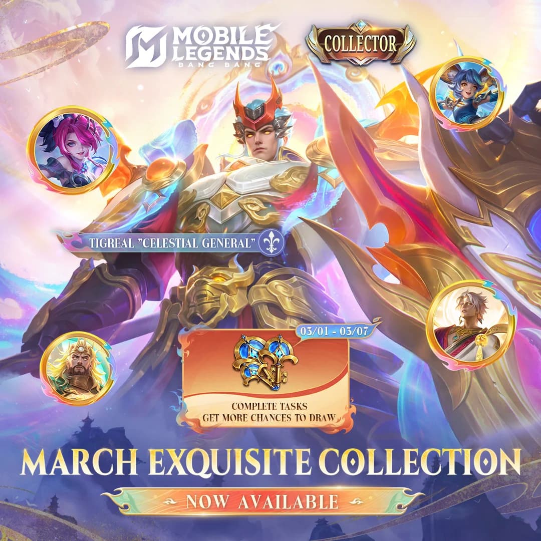 Event Exquisite Collection Maret MLBB Hadir! Collector Skin Tigreal “Celestial General” Siap Kamu Miliki