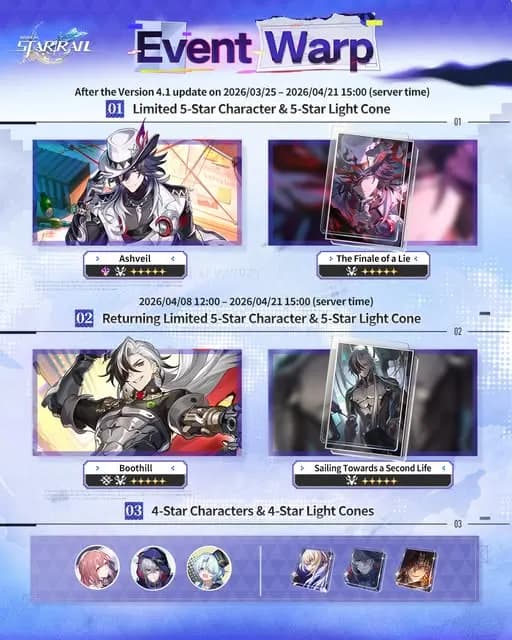 Event Warp Honkai: Star Rail 4.1 Phase II: Ashveil & Boothill Hadir, Saatnya Gacha Sekarang!