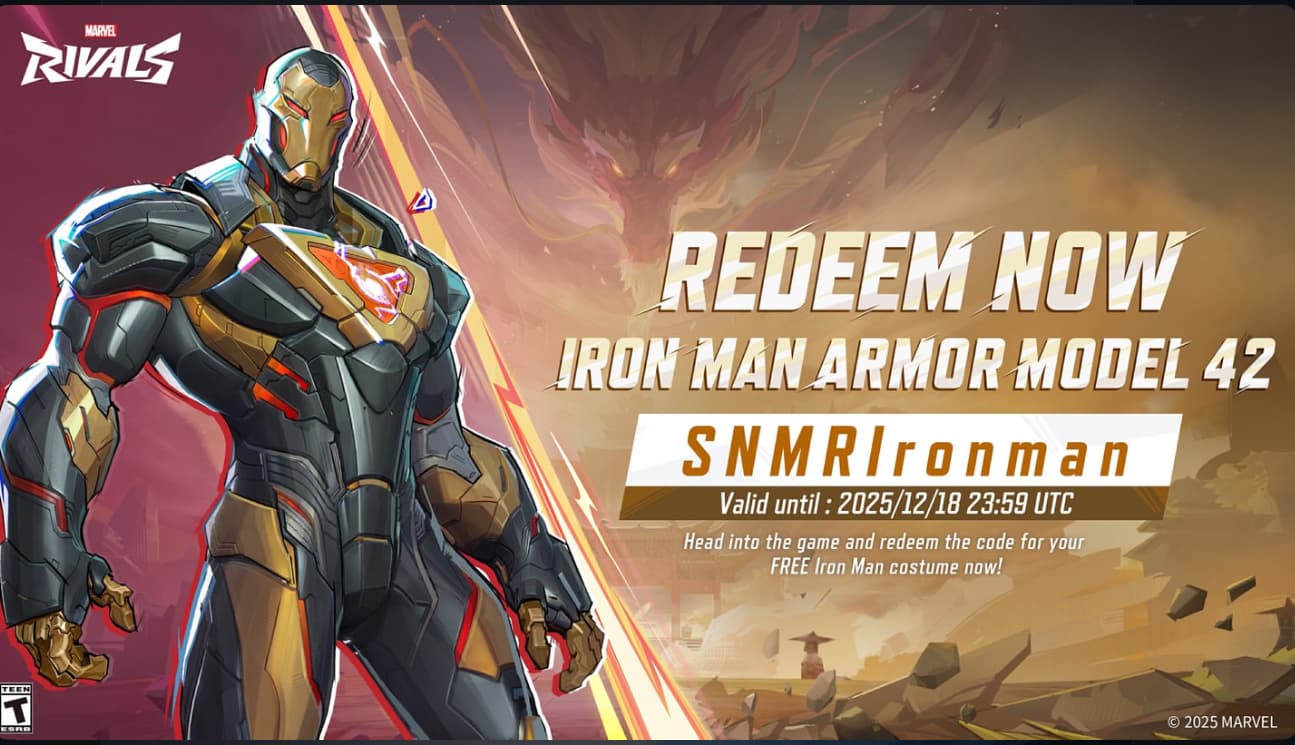 Jangan Lewatkan! Redeem Code Iron Man Armor Model 42 Gratis Hingga 18 Desember 2025