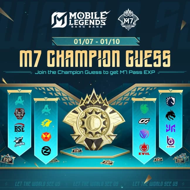 M7 Champion Guess Resmi Dibuka! Dukung Tim Favoritmu & Raih EXP M7 Pass Sekarang