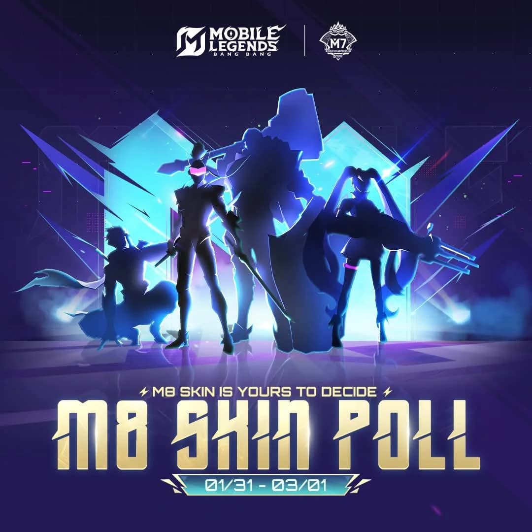 M8 Skin Poll MLBB 2026 Resmi Dibuka! Vote Hero Favoritmu & Siapkan Diamond di MatchaShop