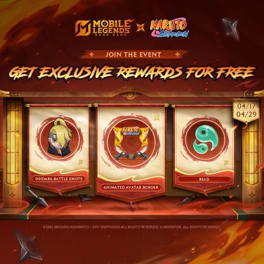 Event MLBB x Naruto Kembali Hadir! Dapatkan Avatar Border & Emote Deidara Gratis