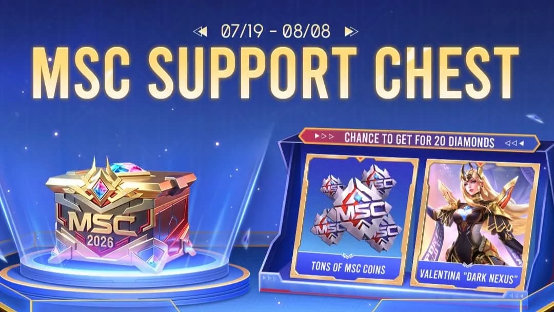 MSC Support Chest MLBB Kembali! Peluang Dapat Skin Valentina Dark Nexus Hanya dengan 20 Diamond