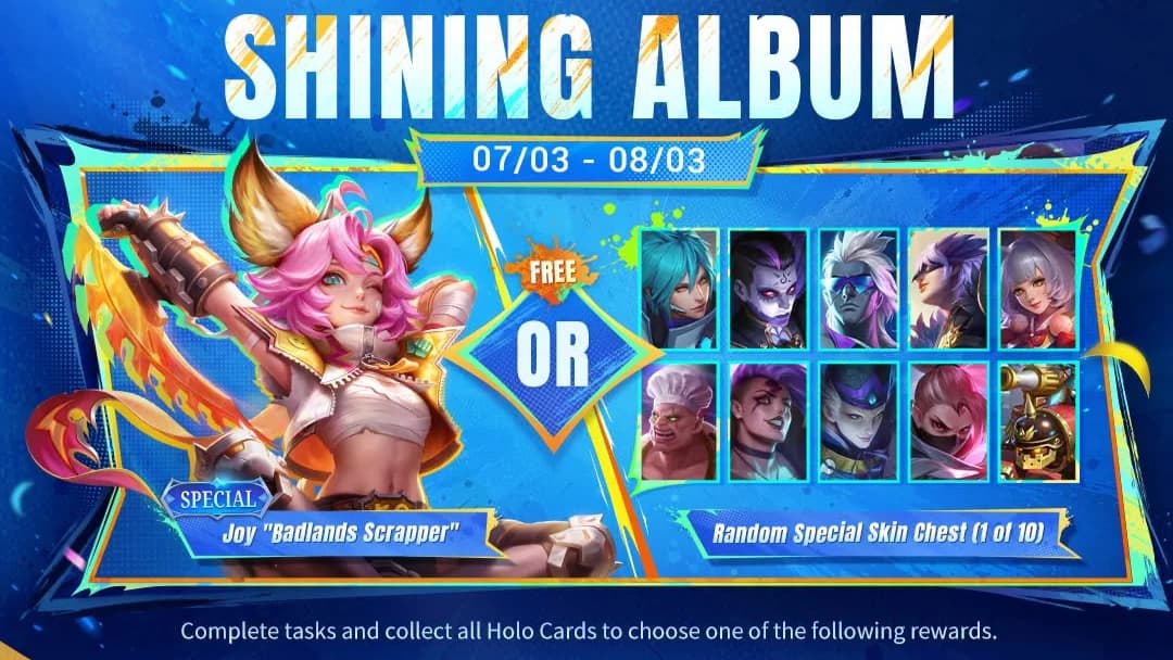 Event Shining Album MLBB Resmi Dimulai! Dapatkan Skin Joy Badlands Scrapper Gratis Hingga 3 Agustus