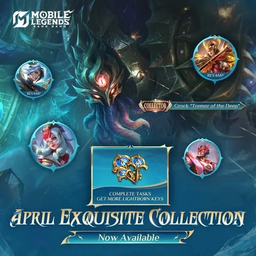 April Exquisite Collection MLBB Resmi Dimulai! Skin Collector Grock “Tremor of the Deep” Siap Jadi Incaran