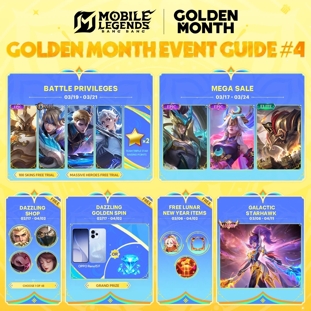 Golden Month MLBB Hadirkan Mega Sale dan Banyak Event Besar: Diskon Skin Hingga 50%!