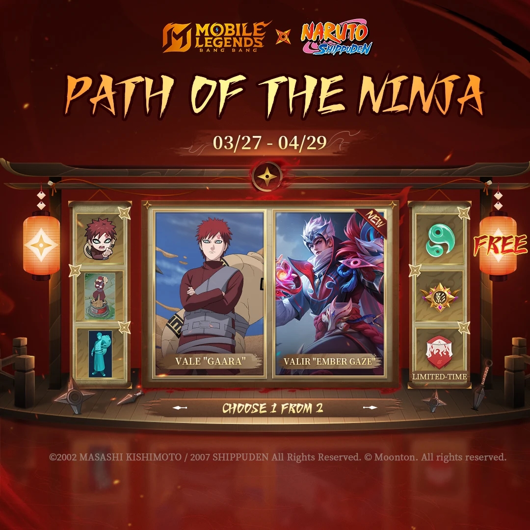 Event Path of the Ninja MLBB Resmi Dimulai! Dapatkan Skin Valir & Vale “Gaara” Gratis